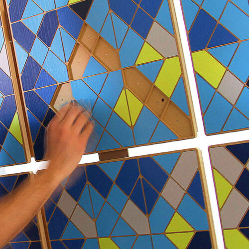 exhibition-sound-absorber-wood-color-fuorisalone-milano-ventura-lambrate-ate-rote-open-puzzle-3